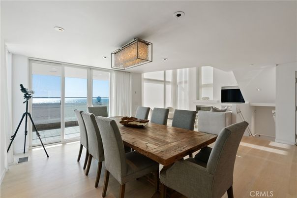Dining room, Interior, Recessed Lighting, Water, Wood Texture Flooring