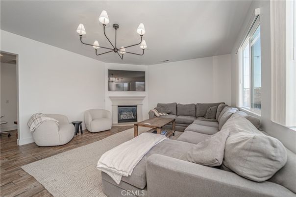 Chandelier, Fireplace, Interior, Living room, Wood Texture Flooring