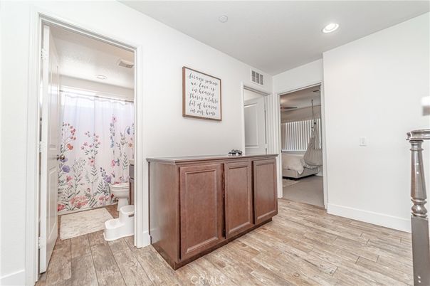 Bathroom, Interior, Recessed Lighting, Wood Texture Flooring