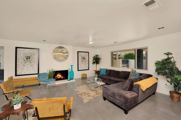 Fireplace, Interior, Living room, Recessed Lighting