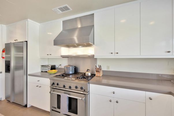 Interior, Kitchen, Stainless Steel Appliances, Wood Texture Flooring