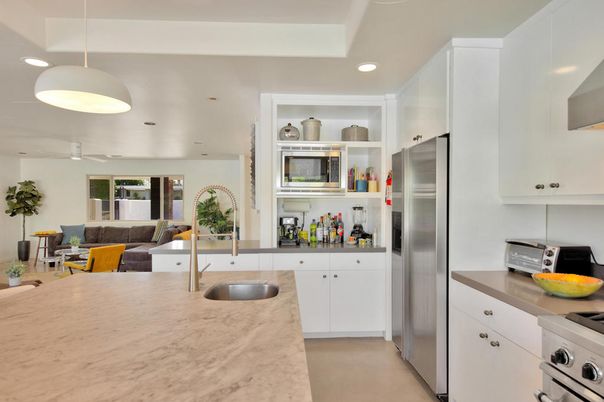 Interior, Kitchen, Pendant Lights, Recessed Lighting, Stainless Steel Appliances