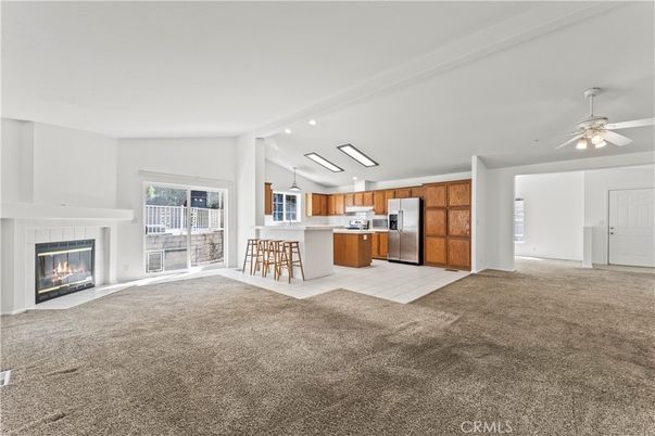 Empty room, Fireplace, Interior, Kitchen, Recessed Lighting