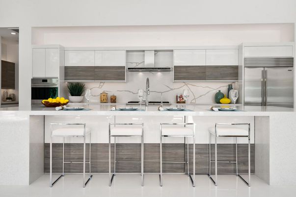 Interior, Kitchen, Marble Walls, Stainless Steel Appliances