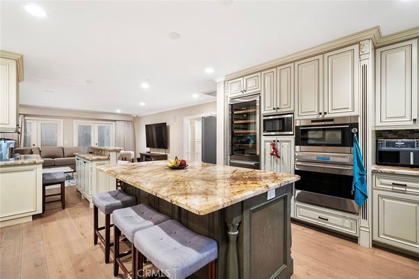 Interior, Kitchen, Living room, Recessed Lighting, Stainless Steel Appliances, Wood Texture Flooring