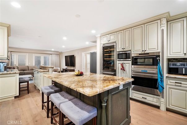 Interior, Kitchen, Living room, Recessed Lighting, Stainless Steel Appliances, Wood Texture Flooring