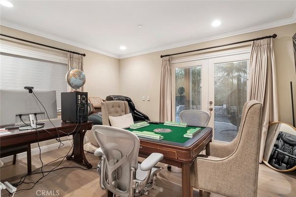 Game Room, Home Office, Interior, Recessed Lighting, Wood Texture Flooring