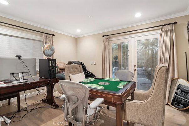 Game Room, Home Office, Interior, Recessed Lighting, Wood Texture Flooring