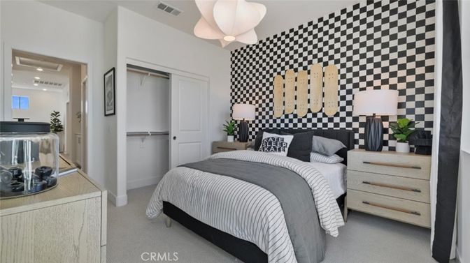 Bedroom, Interior, Pendant Lights, Recessed Lighting