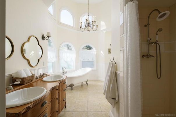 Bathroom, Chandelier, Dual Sink Vanities, Free Standing Baths, Interior