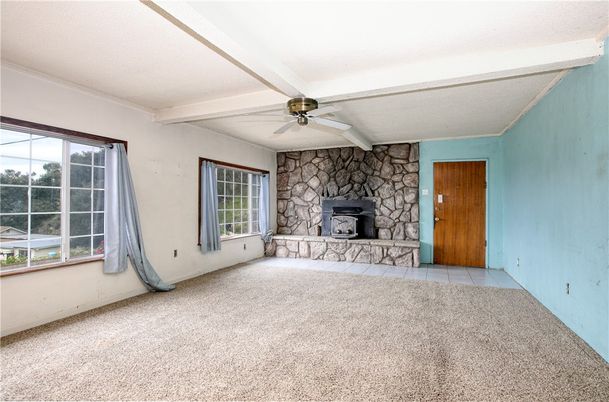Empty room, Fireplace, Interior, Stone Walls