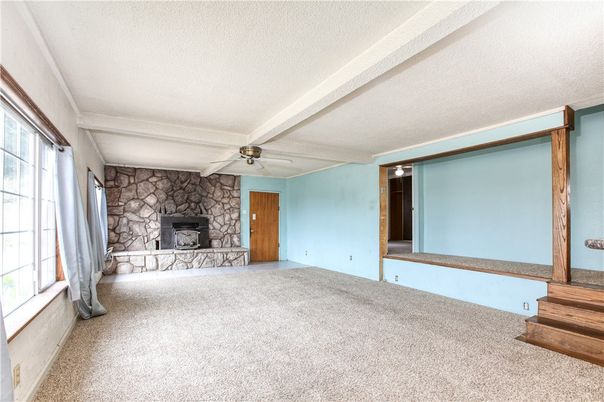 Empty room, Fireplace, Interior, Stone Walls