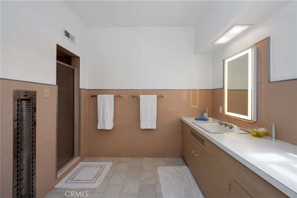 Bathroom, Dual Sink Vanities, Glass Shower, Interior