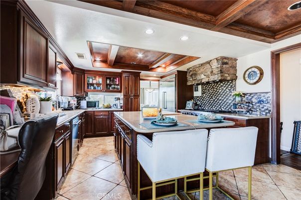 Interior, Kitchen, Recessed Lighting, Stone Walls, Wooden Beams, Wooden Ceilings