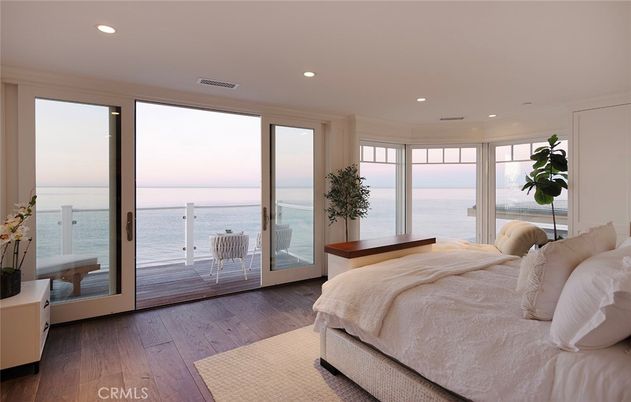 Bedroom, Interior, Recessed Lighting, Water, Wood Texture Flooring