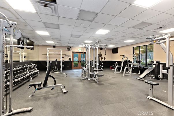 Fitness Equipment, Gym, Interior, Recessed Lighting