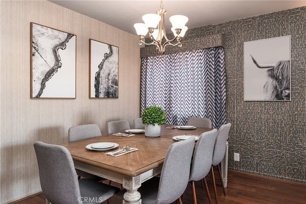 Chandelier, Dining room, Interior, Wood Texture Flooring