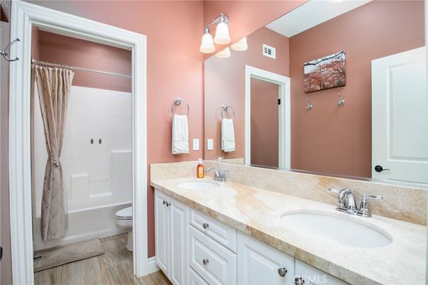 Bathroom, Dual Sink Vanities, Interior, Wood Texture Flooring