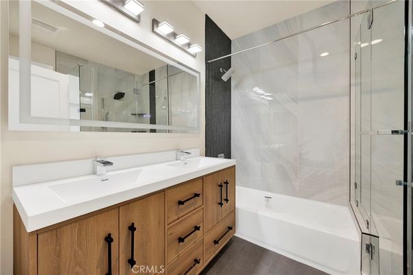 Bathroom, Dual Sink Vanities, Glass Shower, Interior