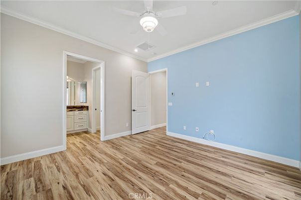 Bathroom, Empty room, Interior, Recessed Lighting, Wood Texture Flooring
