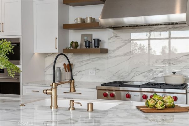 Interior, Kitchen, Marble Walls, Stainless Steel Appliances