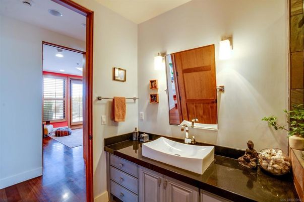 Bathroom, Interior, Recessed Lighting, Wood Texture Flooring