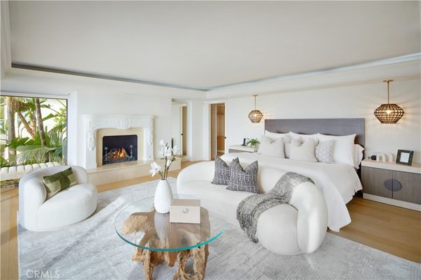 Fireplace, Interior, Living room, Pendant Lights, Wood Texture Flooring