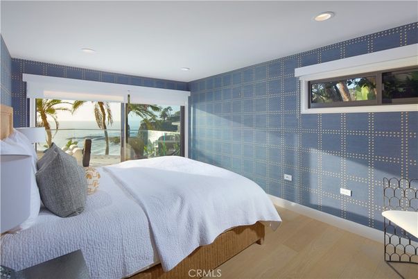 Bedroom, Interior, Recessed Lighting, Water, Wood Texture Flooring