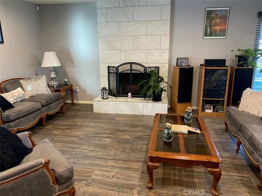 Fireplace, Interior, Living room, Marble Walls, Wood Texture Flooring