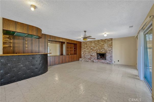 Empty room, Fireplace, Interior, Marble, Stone Walls, Wooden Walls