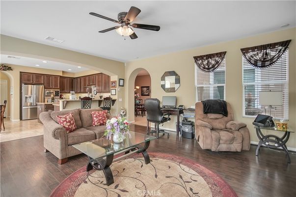 Interior, Kitchen, Living room, Recessed Lighting, Stainless Steel Appliances, Wood Texture Flooring