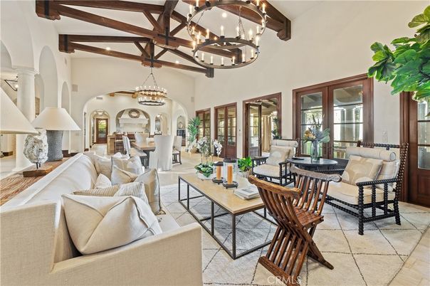 Chandelier, Dining room, Interior, Living room, Pendant Lights, Wooden Beams