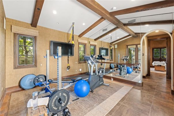 Fitness Equipment, Interior, Recessed Lighting, Wooden Beams