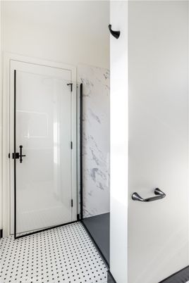 Bathroom, Glass Shower, Interior, Marble Walls