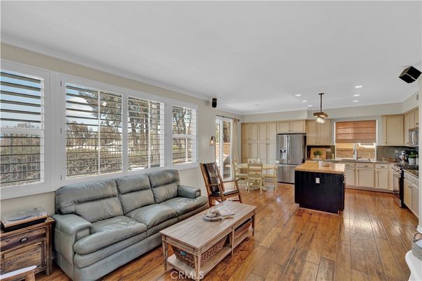Interior, Kitchen, Living room, Pendant Lights, Recessed Lighting, Stainless Steel Appliances, Wood Texture Flooring