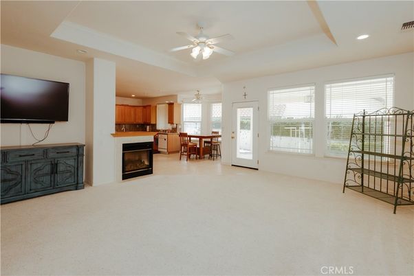 Dining room, Fireplace, Interior, Kitchen, Recessed Lighting