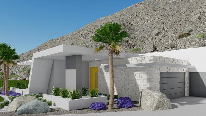 Attached, Exterior, Facade, Modern