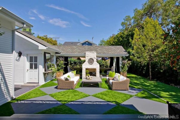 Backyard, Exterior, Fireplace