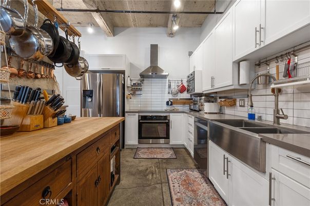 Interior, Kitchen, Stainless Steel Appliances, Wooden Beams
