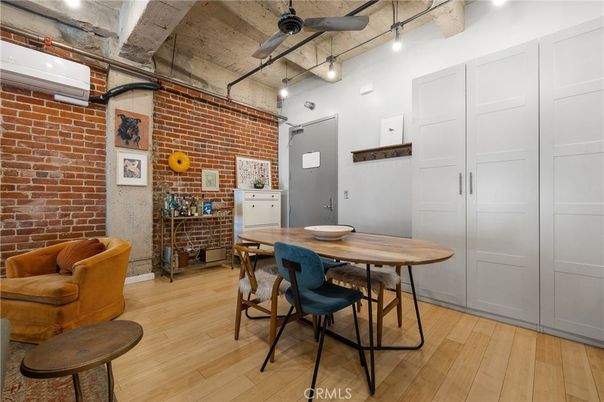 Dining room, Interior, Stone Walls, Wood Texture Flooring