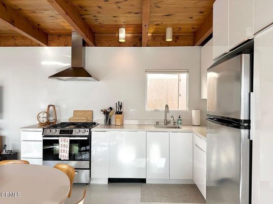 Interior, Kitchen, Stainless Steel Appliances, Wooden Beams, Wooden Ceilings, Wood Texture Flooring