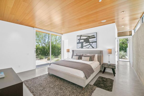 Bedroom, Interior, Recessed Lighting, Wooden Ceilings