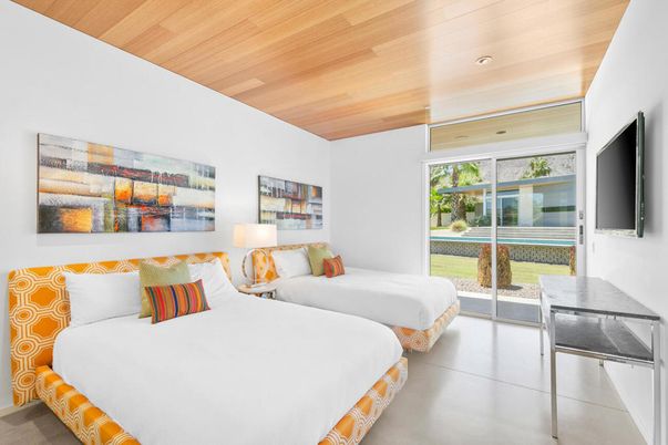 Bedroom, Interior, Recessed Lighting, Wooden Ceilings