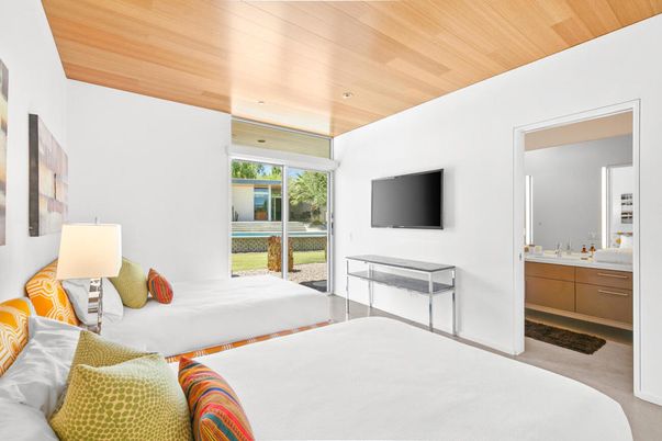 Bedroom, Interior, Recessed Lighting, Wooden Ceilings