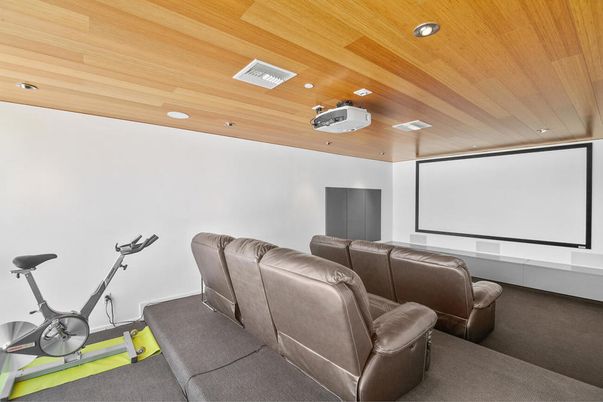 Home Theatre Room, Interior, Projection Screen, Recessed Lighting, Theatre Room, Wooden Ceilings
