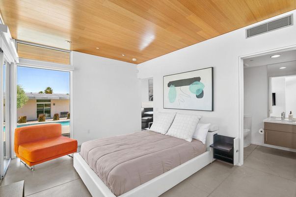 Bedroom, Interior, Recessed Lighting, Wooden Ceilings