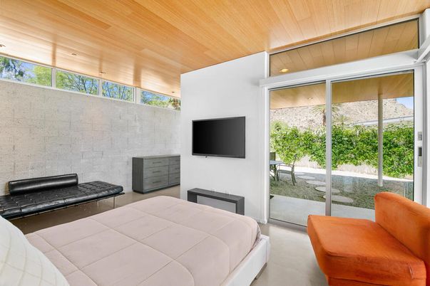Bedroom, Fireplace, Interior, Stone Walls, Wooden Ceilings