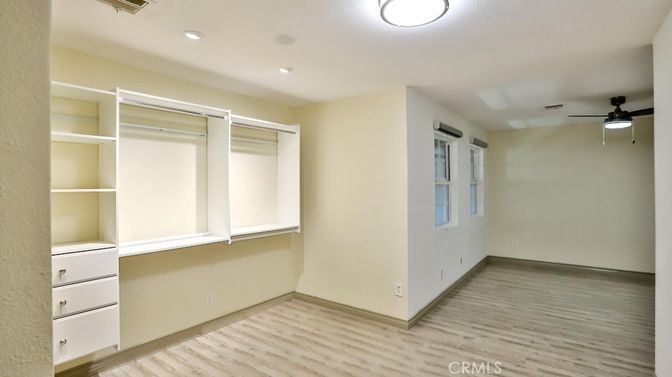 Empty room, Interior, Recessed Lighting, Walk-in Closets, Wood Texture Flooring