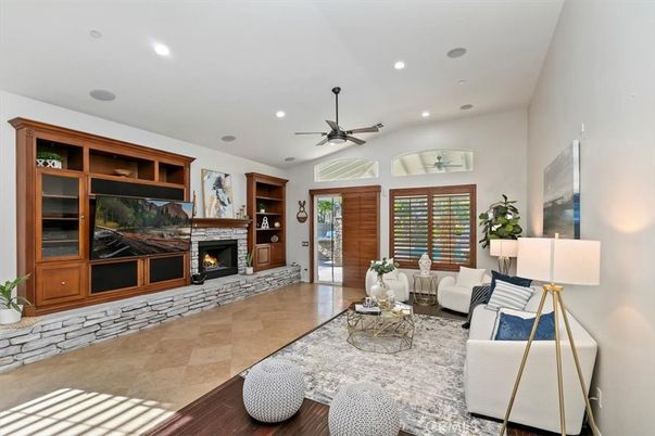 Fireplace, Interior, Living room, Recessed Lighting