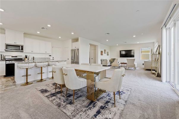 Dining room, Interior, Kitchen, Living room, Recessed Lighting, Stainless Steel Appliances